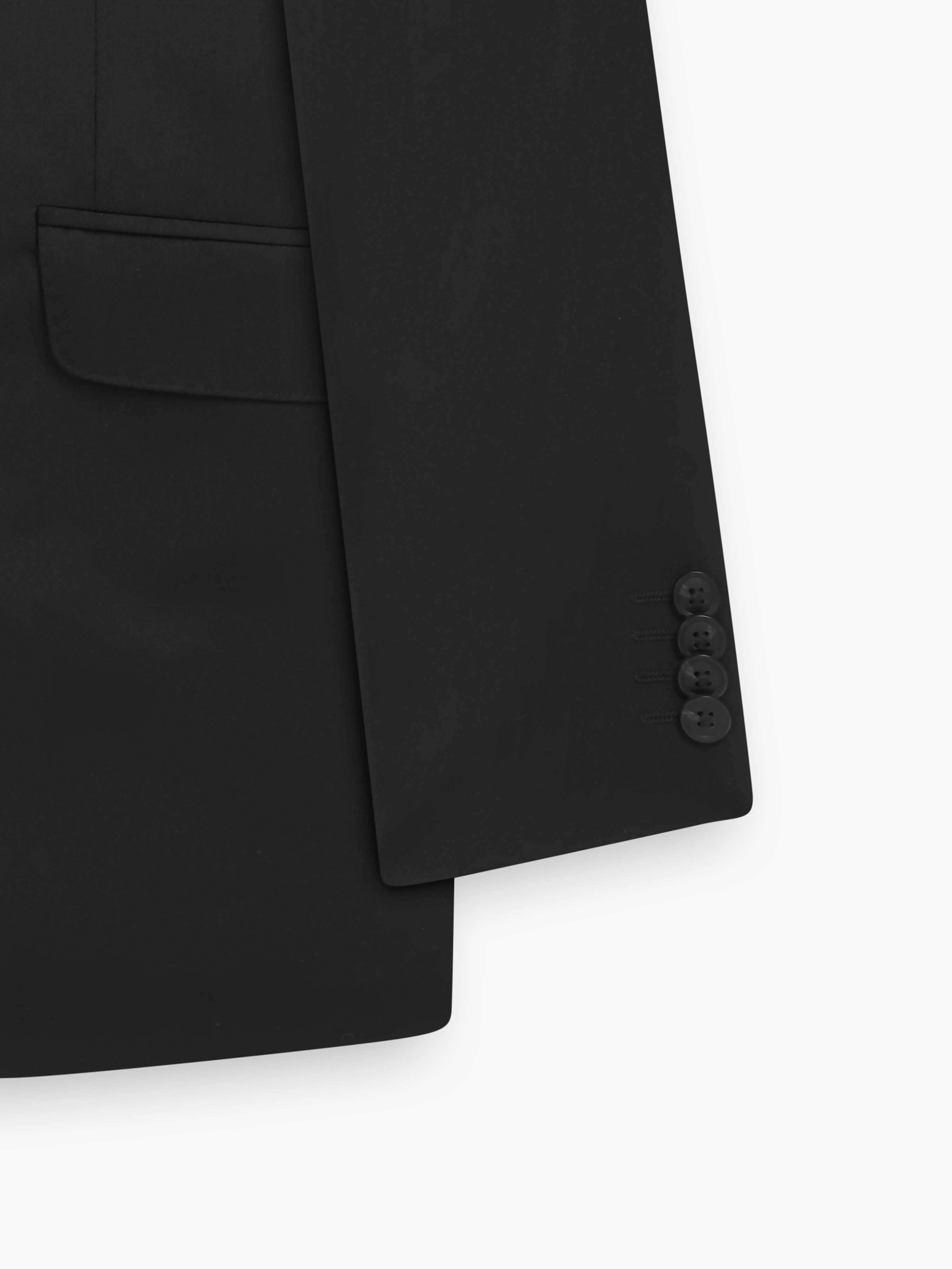 "Sastosoft Allard: Chaqueta Slim Ajustada de Lana Negra, Elegancia Impecable."